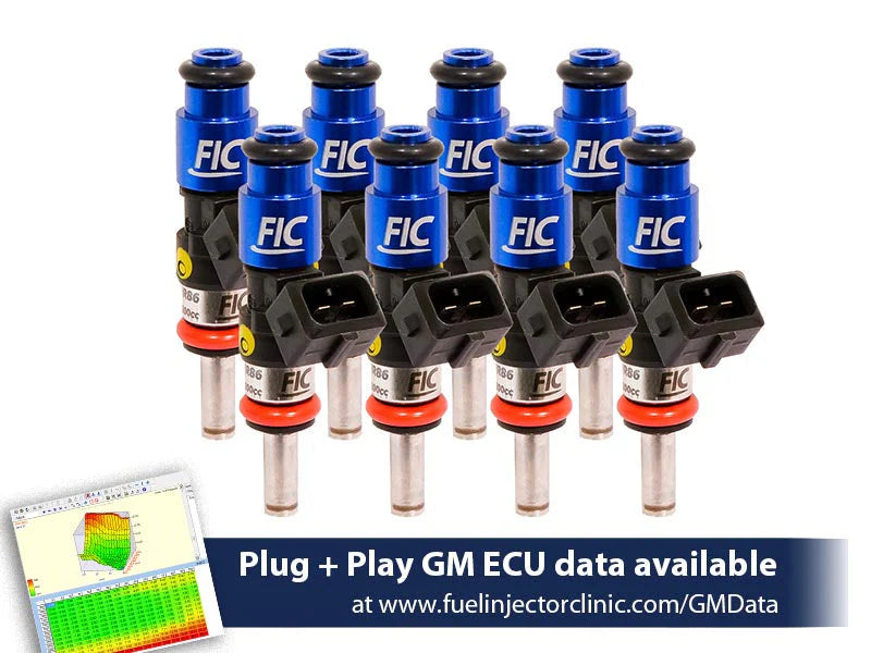 1200cc (130 lbs/hr at OE 58 PSI fuel pressure) FIC Fuel Injector Clinic Injector Set for LS2 engines (High-Z) (is302-1200h)