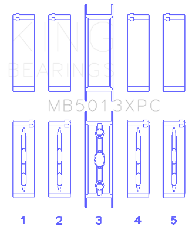 King Chevy LS1/LS2/LS6 Performance Main Bearing Set w/ pMaxKote - Size STD