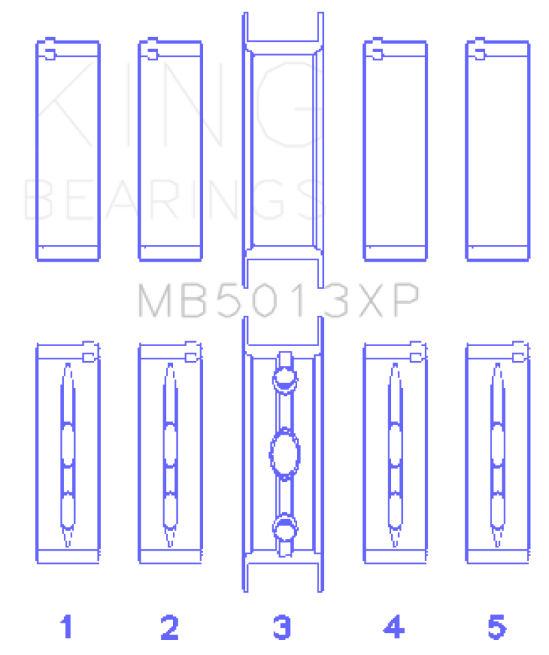 King Engine Bearings Chevy LS1/LS6/LS3 Performance Main Bearing Set - Size STD