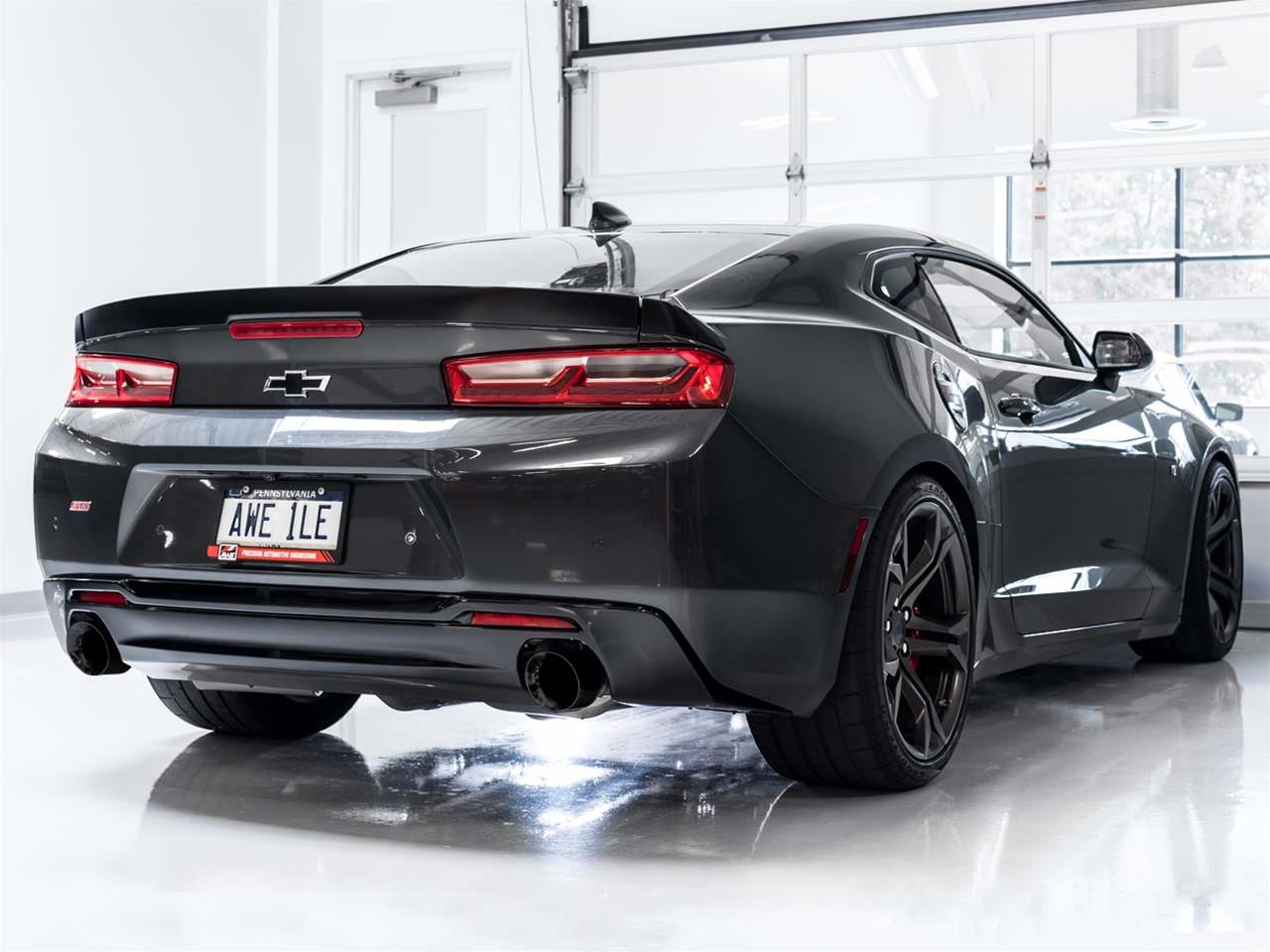 2016 - 2024 Camaro AWE Track Exhaust Dual Tip Black