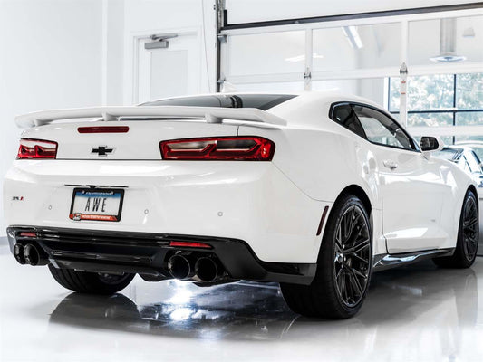 2016 - 2024 Camaro AWE Track Exhaust System Quad Tip Black