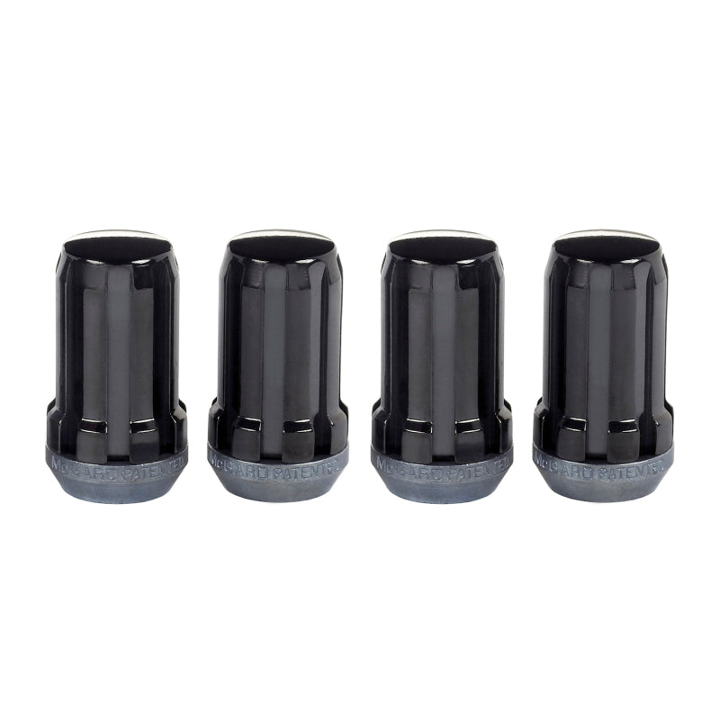 McGard SplineDrive Lug Nut (Cone Seat) M14X1.5 / 1.648in. Length (4-Pack) - Black (Req. Tool)