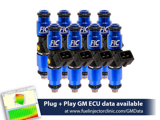 1200cc (130 lbs/hr at OE 58 PSI fuel pressure) FIC Fuel Injector Clinic Injector Set for LS1 engines (High-Z) (is301-1200h) (With Plug and Play Adapters)