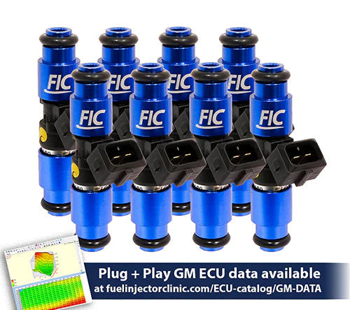 1650cc (180 lbs/hr at OE 58 PSI fuel pressure) FIC Fuel Injector Clinic Injector Set for LS1 engines (High-Z) (is301-1650h) (With Plug and Play Adapters)