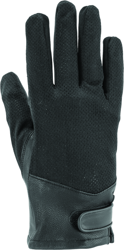 River Road Pecos Leather Mesh Gloves Black - Medium