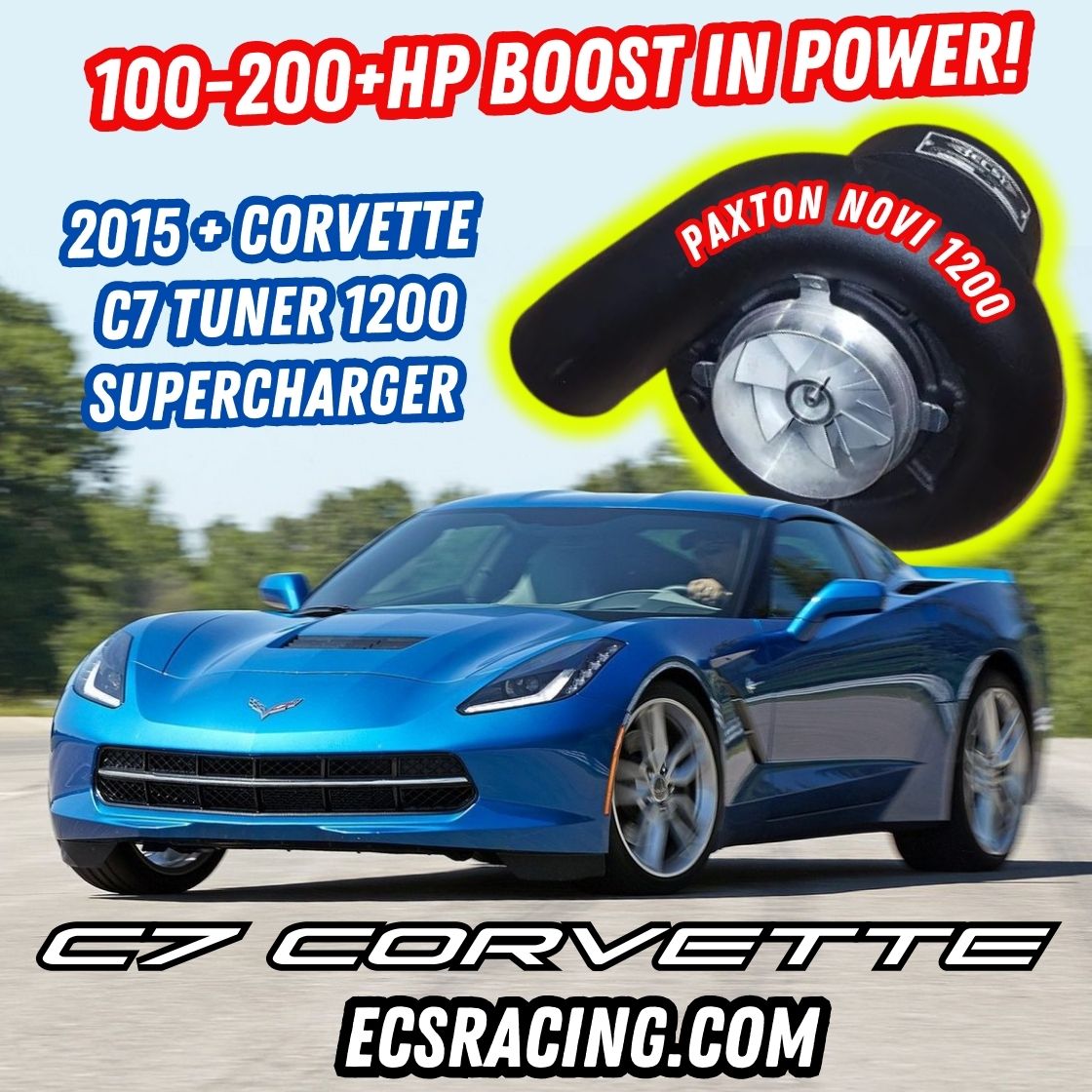 2015+ C7 Wet Sump Novi Tuner 1200 Supercharger Kit 