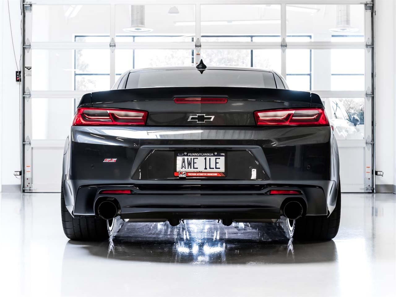 2016 - 2024 Camaro AWE Track Exhaust Dual Tip Black