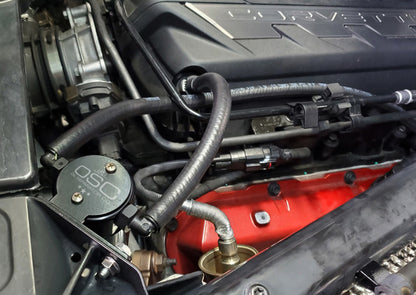 J&L 20-24 Chevrolet Corvette 6.2L LT2 Targa Top Passenger Side Oil Separator 3.0 - Black Anodized