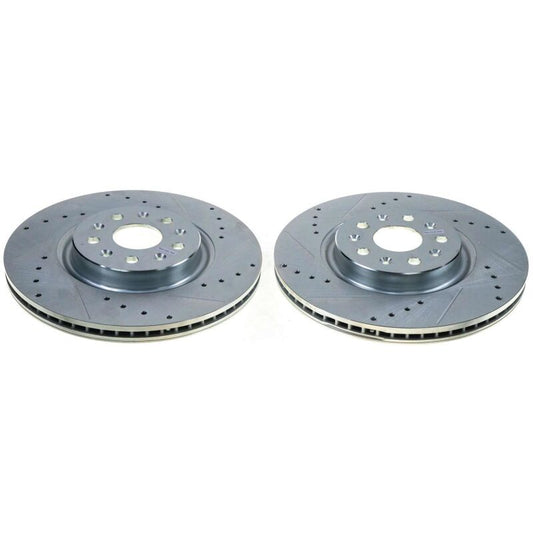 Power Stop 20-21 Chevrolet Corvette Rear Evolution Drilled & Slotted Rotor - Pair