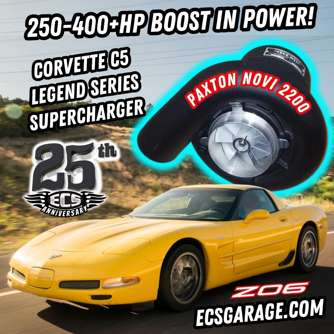 1997-2004 Corvette Z06 Legend Series 2200 Supercharger System With Direct Drive Paxton Novi 2200